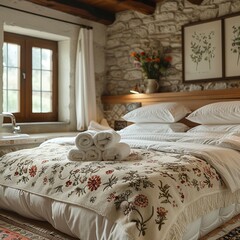Rustic Bed and Breakfast Awaiting Guests in the Countryside