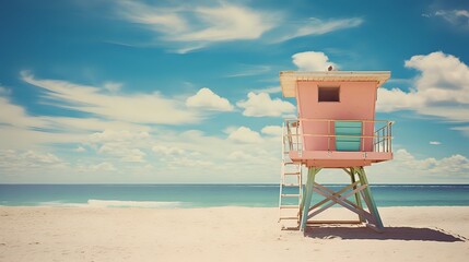 Lifeguard tower on the beach