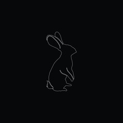 Outlined Easter Bunny