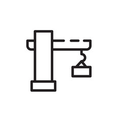 Crane Factory Industry Line Icon