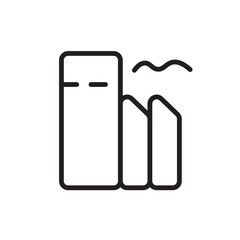 Eco Building Factory Line Icon