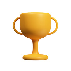 3D simple icon golden trophy concept