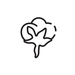 Cotton Plant Fruit Line Icon