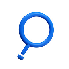 3D illustration concept icon magnifying glass