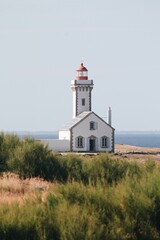 Fototapeta na wymiar Vertical shot of the Poulains lighthouse
