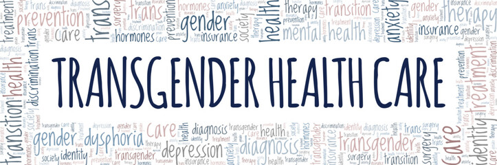 Transgender Health Care word cloud conceptual design isolated on white background.