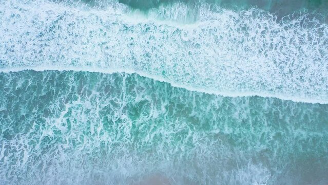 Aerial drone footage of Punta Mita beach in Jalisco, Mexico with blue ocean waves