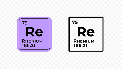 Rhenium, chemical element of the periodic table vector design - obrazy, fototapety, plakaty