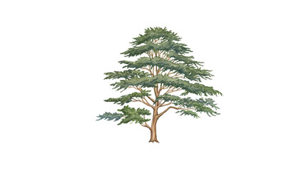 Cedar Tree remove background tree, watercolor, isolated white background