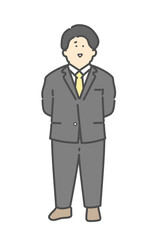 スーツを着用した男性の全身イラスト