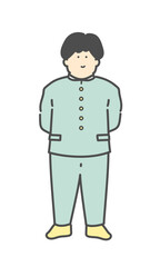男子学生の全身イラスト