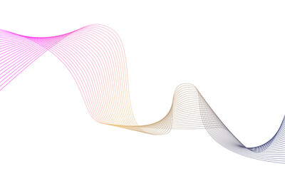 Fototapeta premium creative colorful line wave art abstract vector template illustration on white background