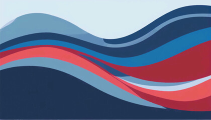 Abstract Wave Backgrounds in Blue and Red for Wallpaper Designs