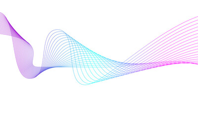 Fototapeta premium creative colorful line wave art abstract vector template illustration on white background