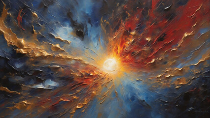 Obraz premium Oil painting in a spiral art