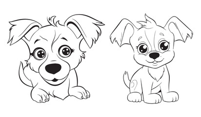 Dog icon symbol set, vector illustrations on white background