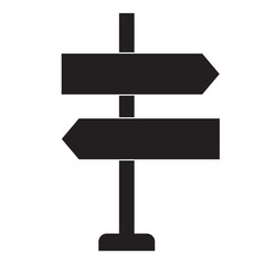 Road traffic sign. Signpost icon isolated on white background.