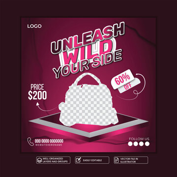 Ladies bag social media post design template
