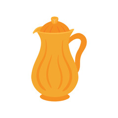 Arabic Teapot in Flat Icon Cartoon Vector Illustration