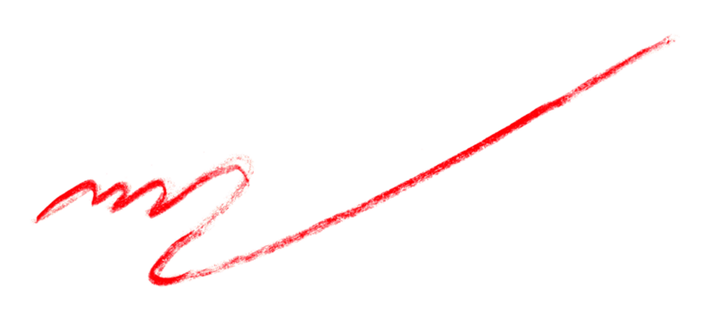 red pencil strokes isolated on transparent background