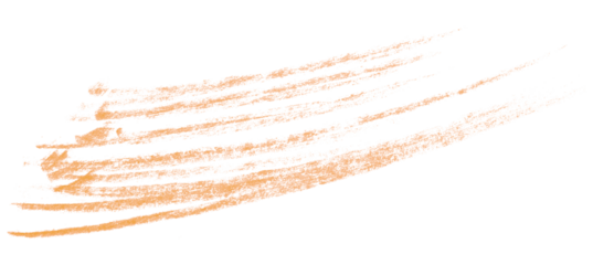 orange pencil strokes isolated on transparent background