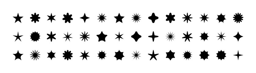 Star - Vector Icon. Stars Vector Collection. Stars. Star Logo. Black Stars. Retro Futuristic Sparkle - 775039520