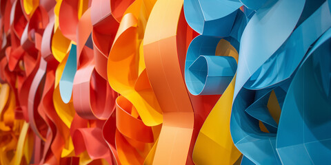 Schöner abstrakter futuristischer Hintergrund in welligen leuchtenden Farben für Webdesign und Drucksachen als Vorlage, ai generativ