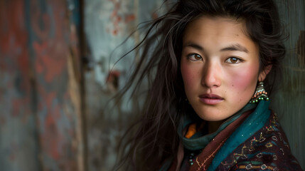 Graceful Charm: Portrait of a Timeless Tibetan Woman