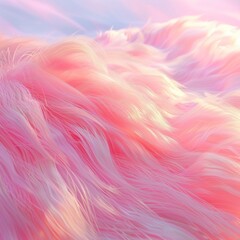 Soft fur blowing gently in the summer breeze pastel colors background 3D Animation minimalist cute