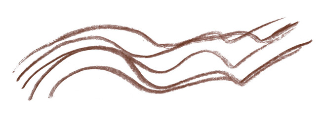 brown pencil strokes isolated on transparent background