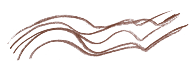 brown pencil strokes isolated on transparent background