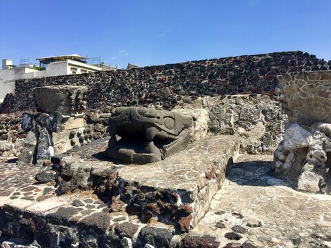Ruins of the Templo Mayor in Tenochtitlan, Mexico City