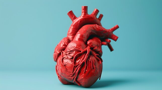 Detailed 3D Clay Heart Model Symbolizing Love and Health