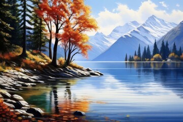 Fototapeta premium landscape of Lake District National Park,