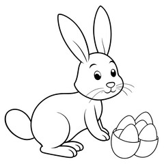 Fototapeta premium easter bunny with egg