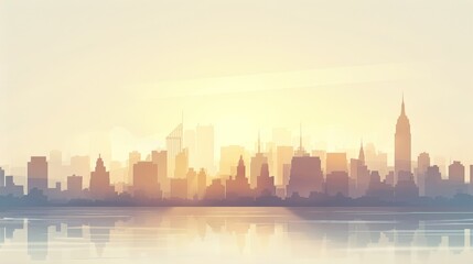 Fototapeta na wymiar Urban Silhouette at Dawn, Cityscape Serenity Theme