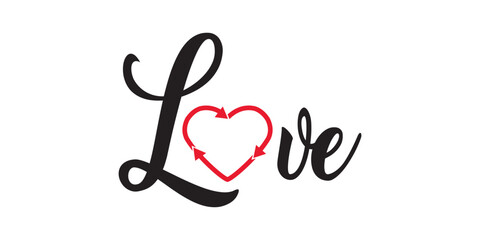 Black heart shape recycle icon. Reuse, renew, recycling materials, concept. Eco friendly concept. 