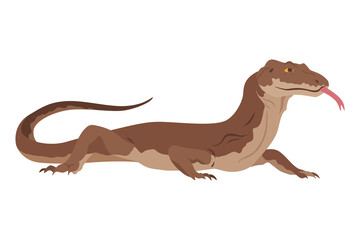 Lizard icon. Tropical colorful decorative amphibian. Fauna character in wildlife or zoo. Wildlife colorful creature isolated on white illustration