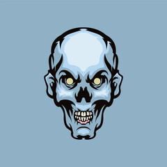 Zombie head mascot logo illustration
