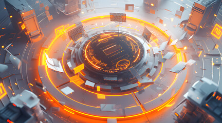 High-tech chip light crystal scene