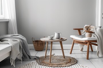 Minimal Scandinavian Living room mockup