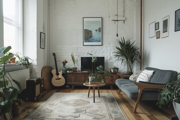 Minimal Scandinavian Living room mockup