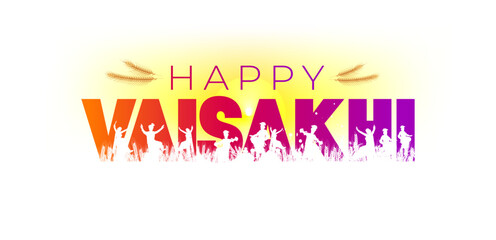 Happy Vaisakhi. Harvest festival of Punjab India. Vector illustration