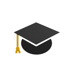 3D Simple graduation cap icon