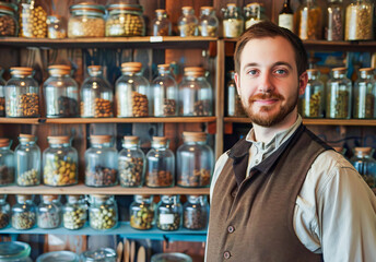 Apothecary Owner in a Traditional Herb Shop