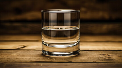 A pristine glass brims with clear water, promising refreshment and hydration. - obrazy, fototapety, plakaty