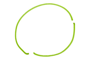 Green round brush isolated on transparent background.