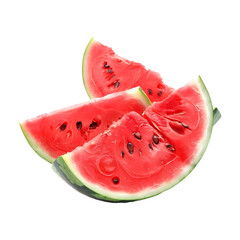 Delicious watermelon slices on transparent background. Generative ai design art.