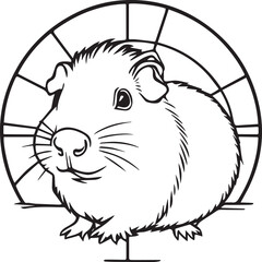 Guinea pig coloring pages. Guinea pig outline vector for kids coloring book
