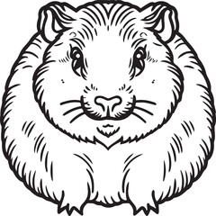 Guinea pig coloring pages. Guinea pig outline vector for kids coloring book